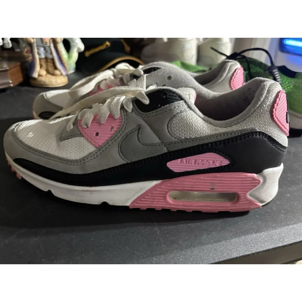Nike Air Max 90 Recraft Rose Pink Gray White Shoes CD0881-101 Womens 9